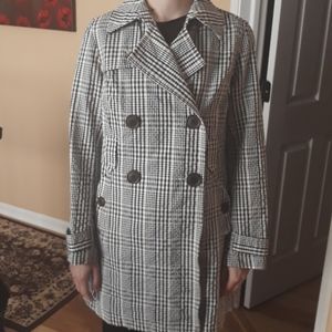 Black and white trench coat